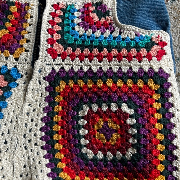 Farm Rio Crochet Rainbow Denim Shorts NWT - Picture 7 of 9